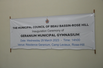 Inauguration of Geranium Gymnasium on WEDNESDAY 29 MARCH 2023 AT RESIDENCE GERANIUM, CAMP LEVIEUX